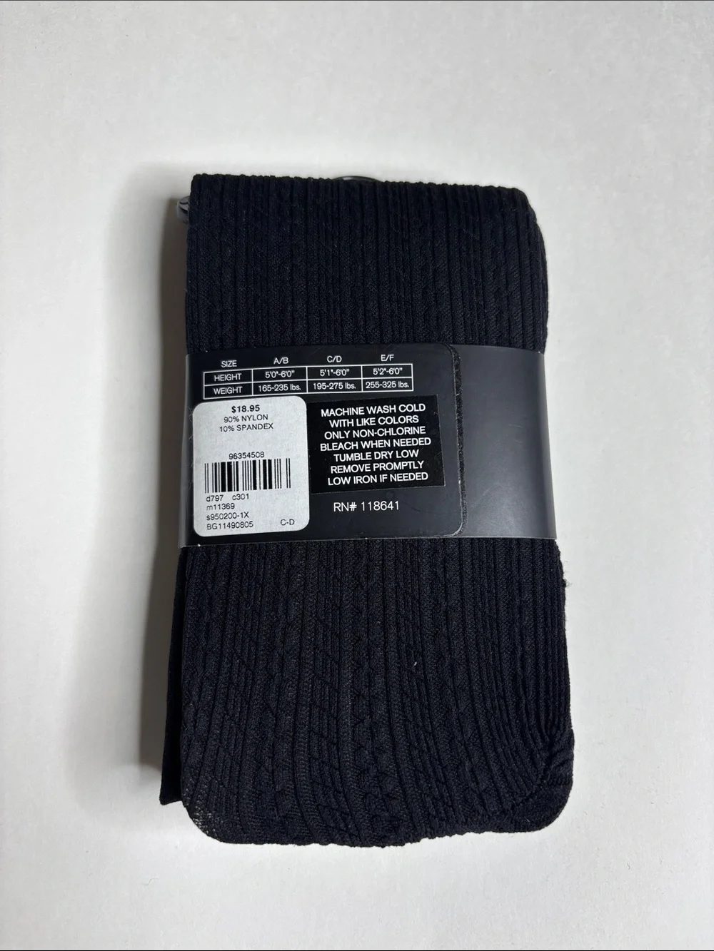 Lane Bryant Black Ribbed Control Top Tights